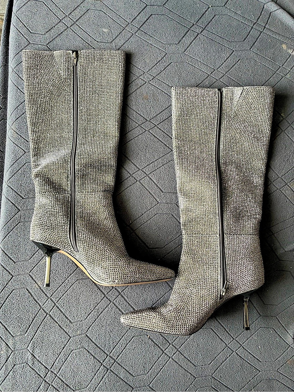 Mix No. 6 Nole 2 Boot Silver Over-the-Knee Boots US 10M / 41.5